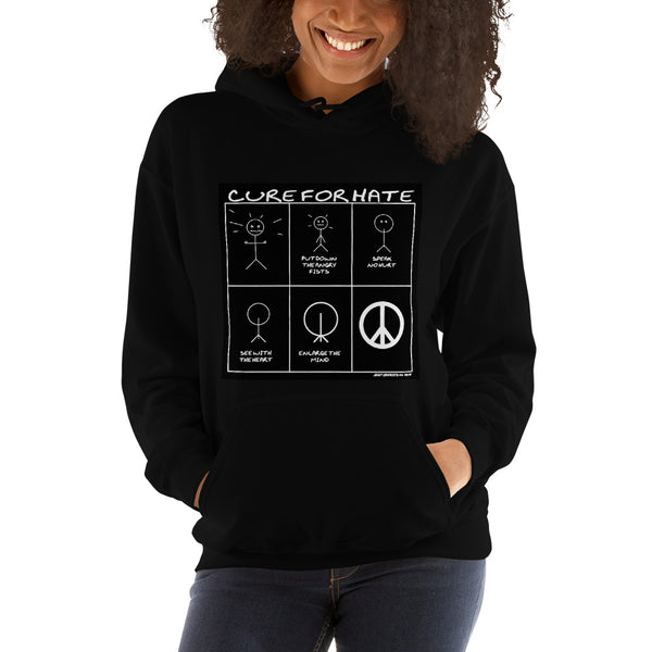 Cure for Hate Hooded Sweatshirt - Black and White edition