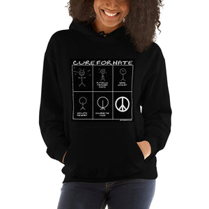 Cure for Hate Hooded Sweatshirt - Black and White edition